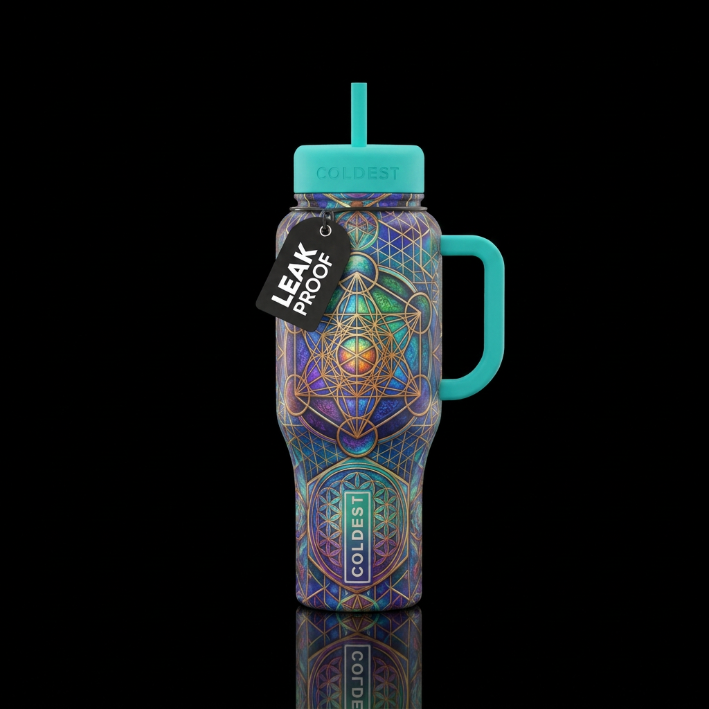 sacred geometry water bottle design