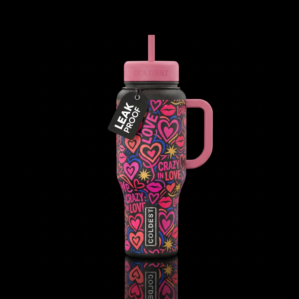 Crazy in love water bottle design