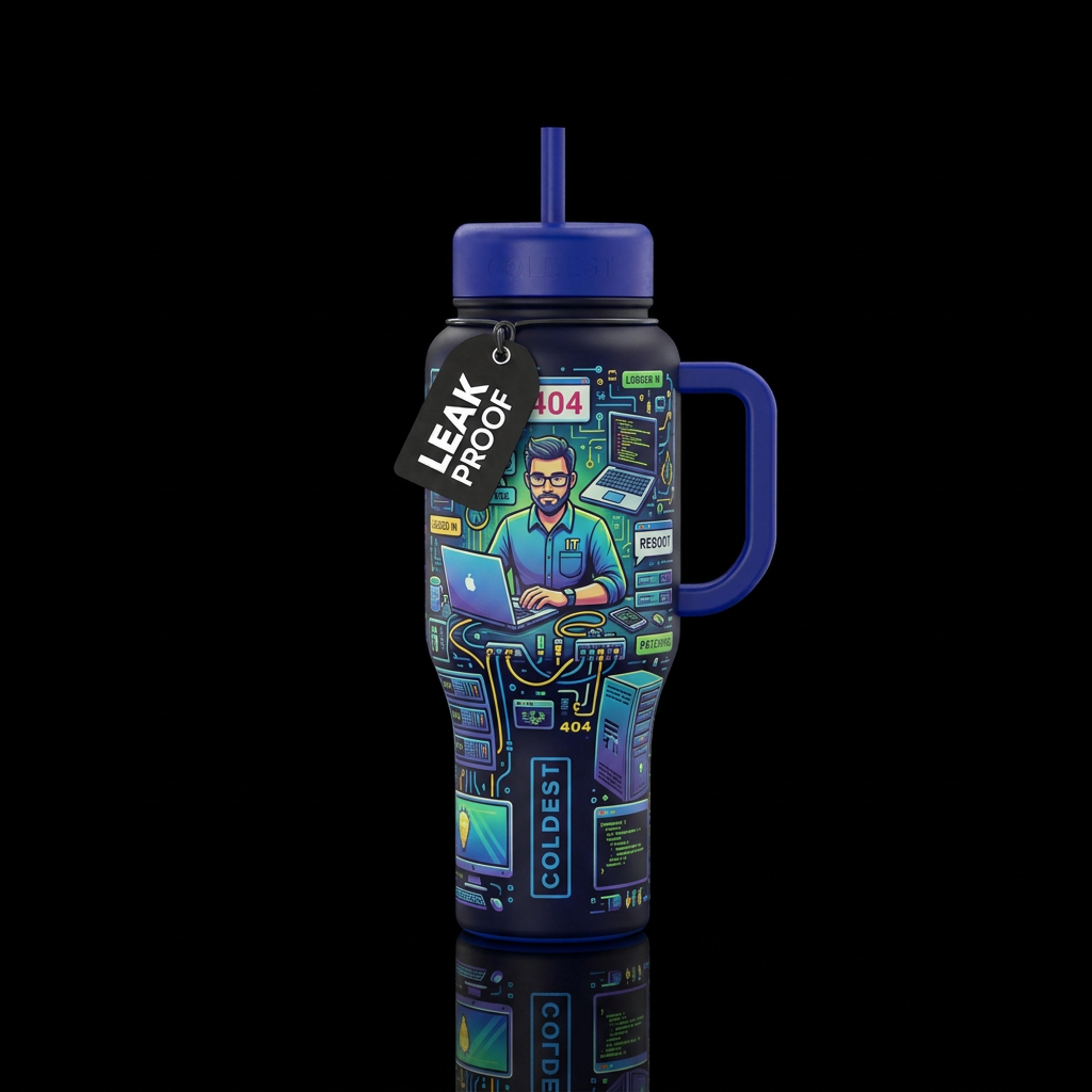IT guy water bottle design