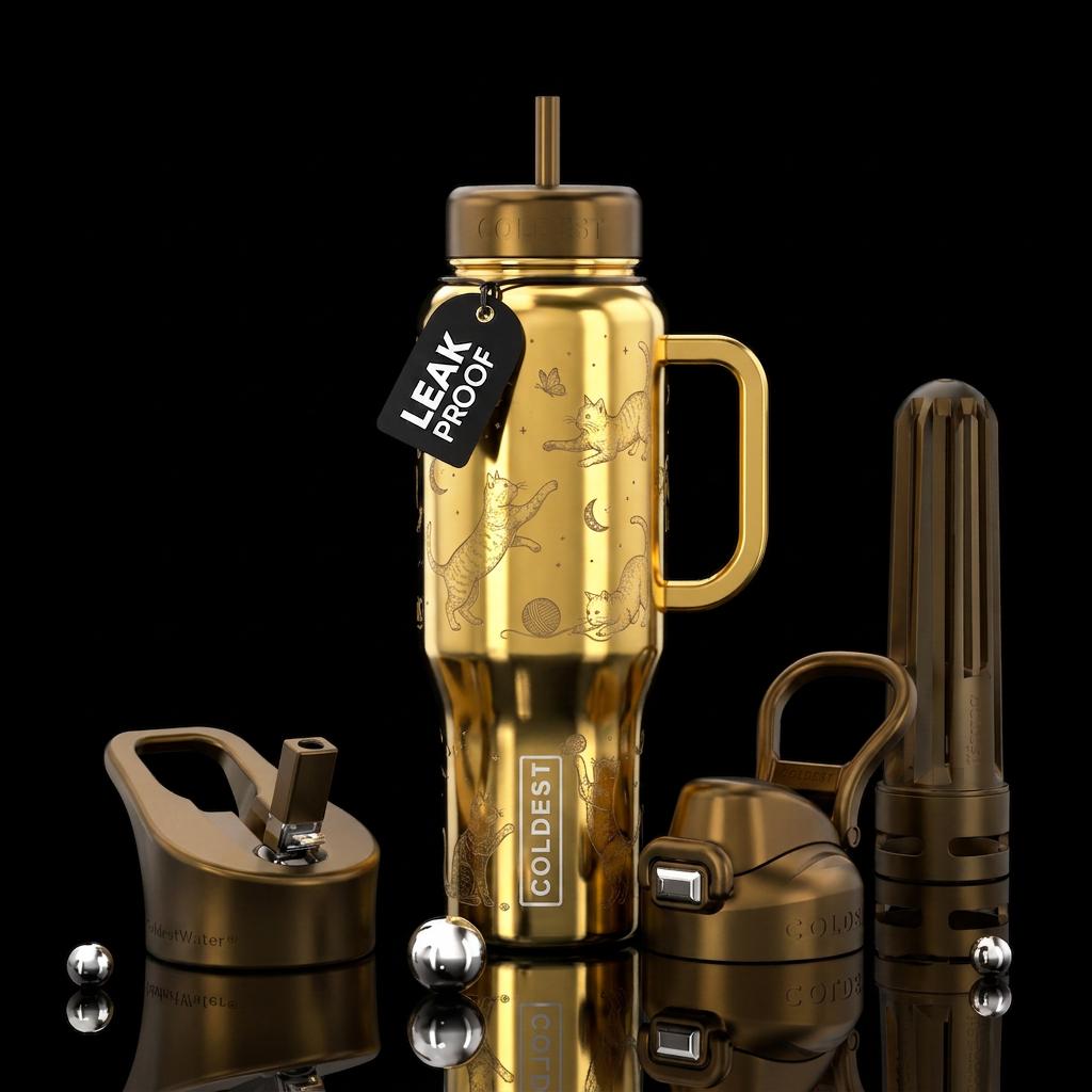 24 Carat Kitty water bottle design