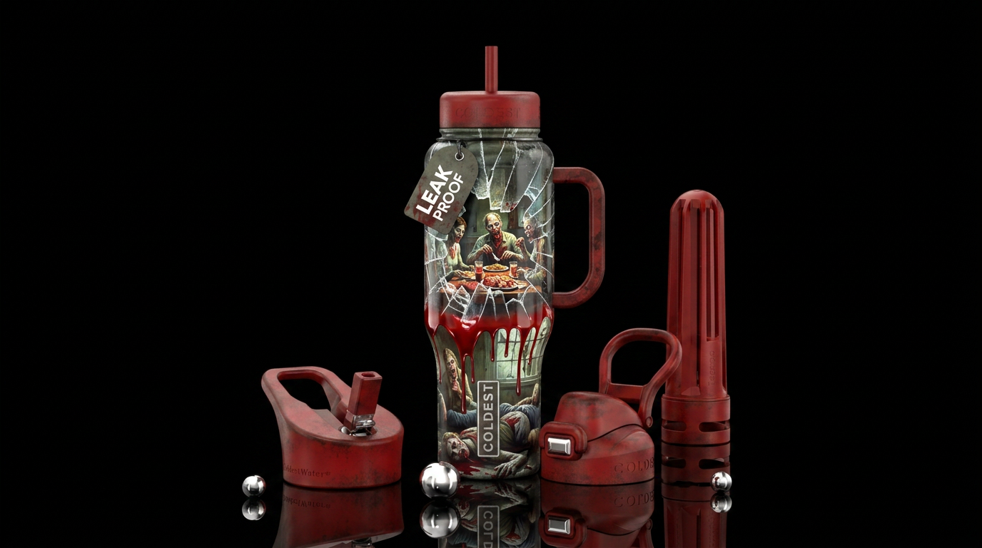 Don’t Be Late For Dinner water bottle design