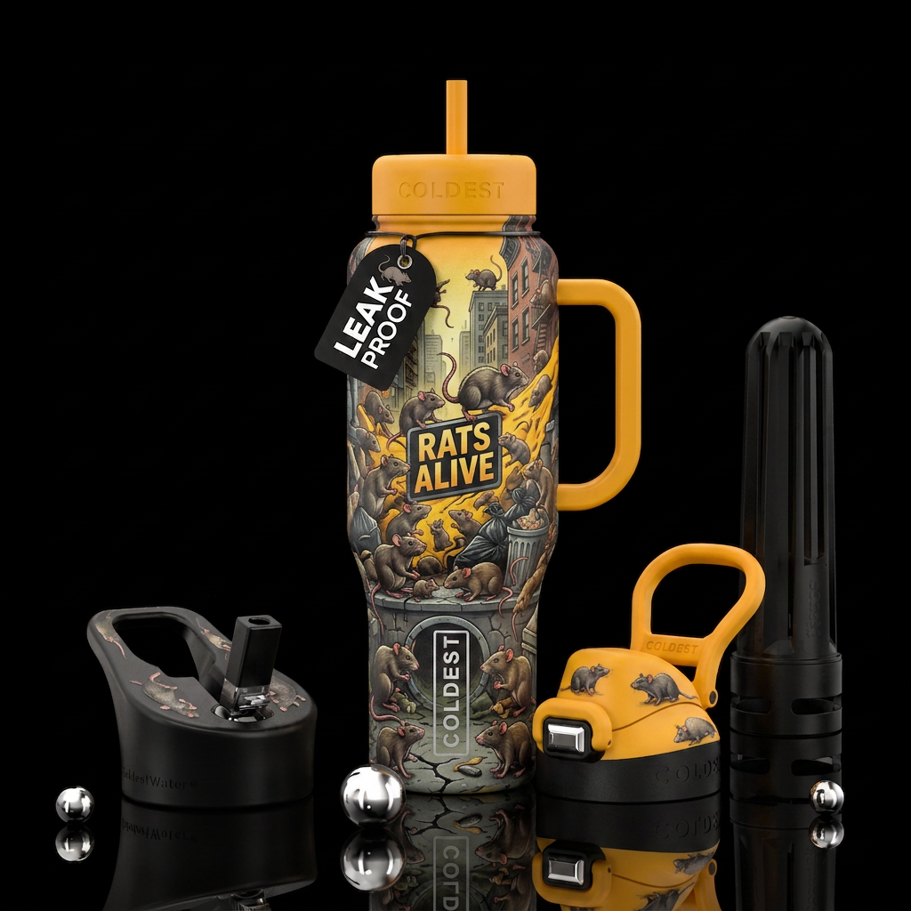 Rats Alive. Droves of rats infesting all parts of ... water bottle design