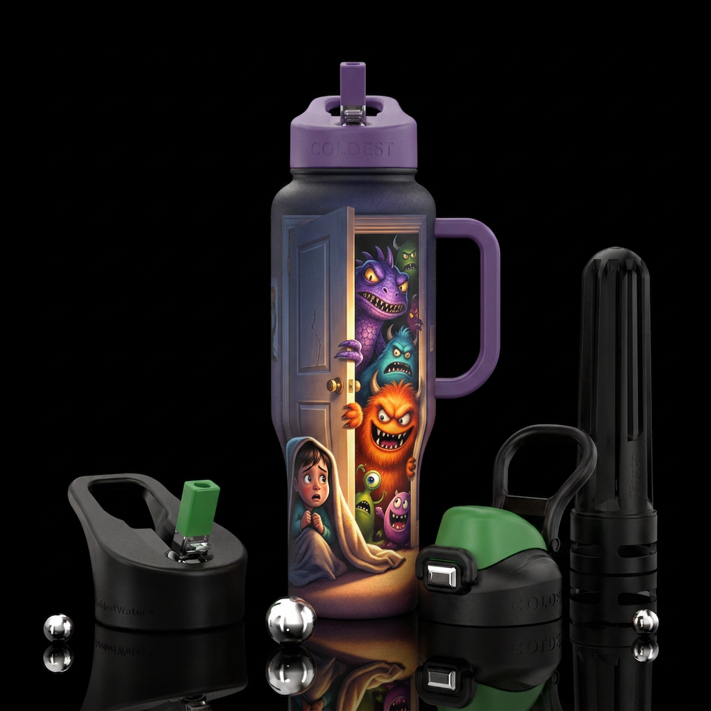 There’s Nothing there Timmy! Go back to bed! water bottle design