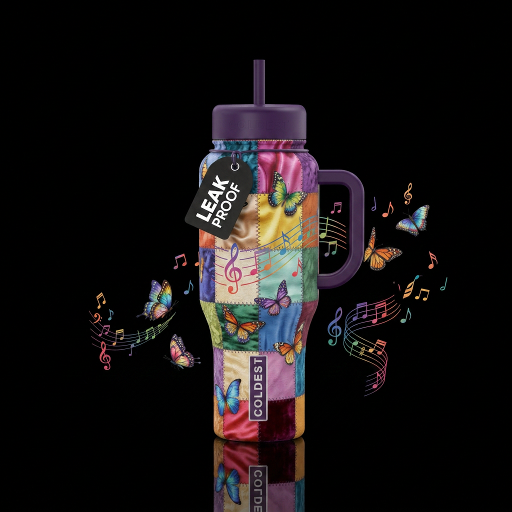 Coat of Many Colors water bottle design