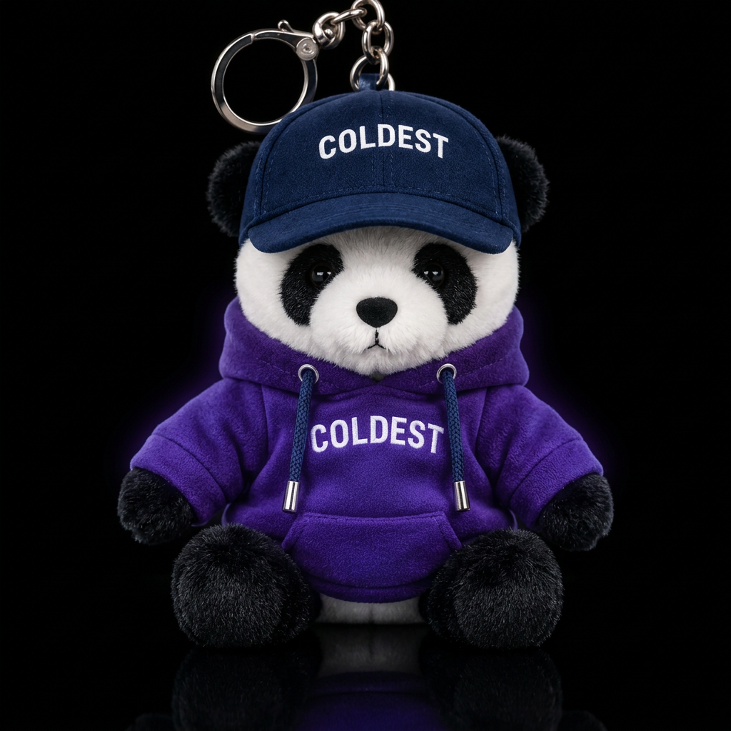 Panda bear with a glowie purple coldest sweatshirt water bottle design