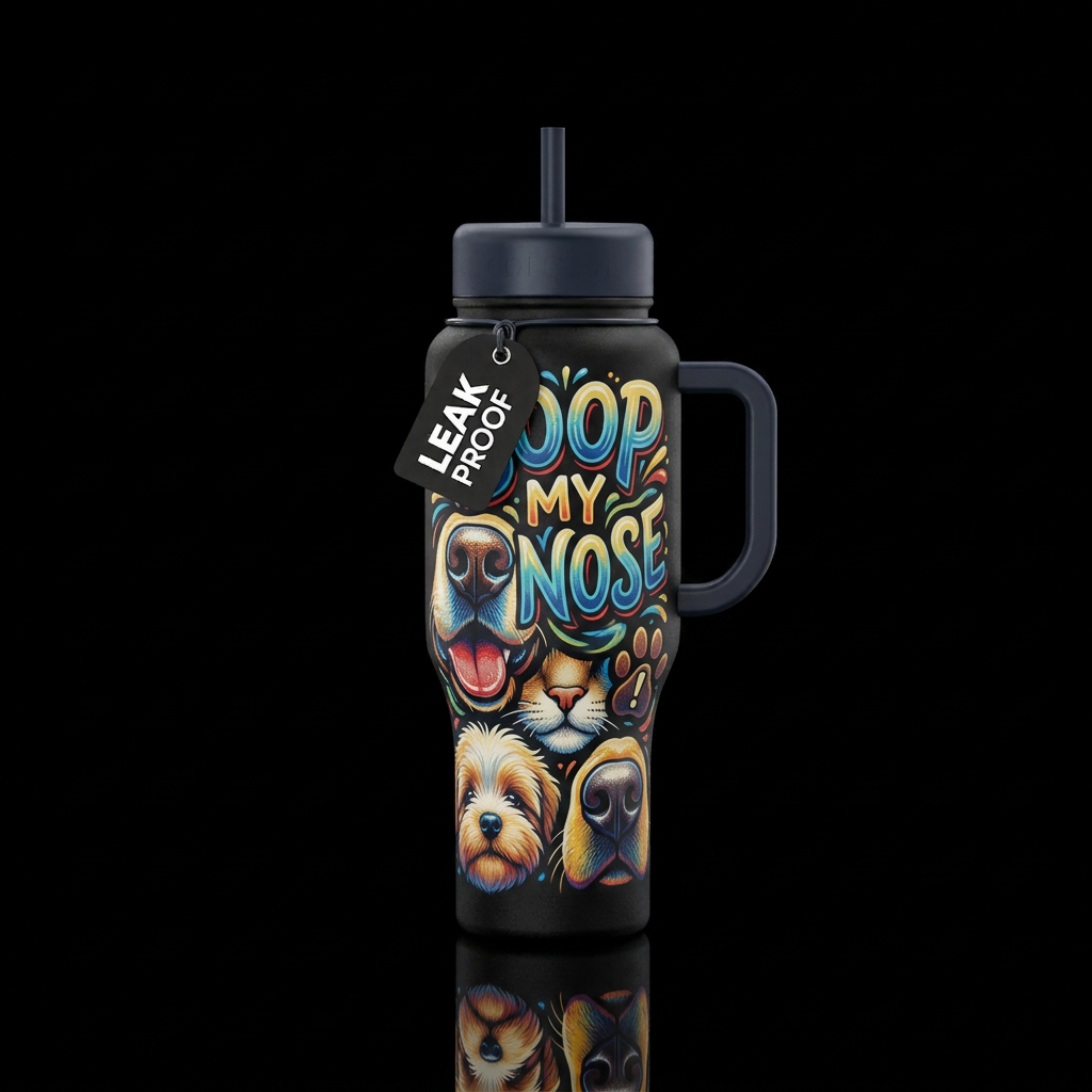 Boop my nose dog cat water bottle design