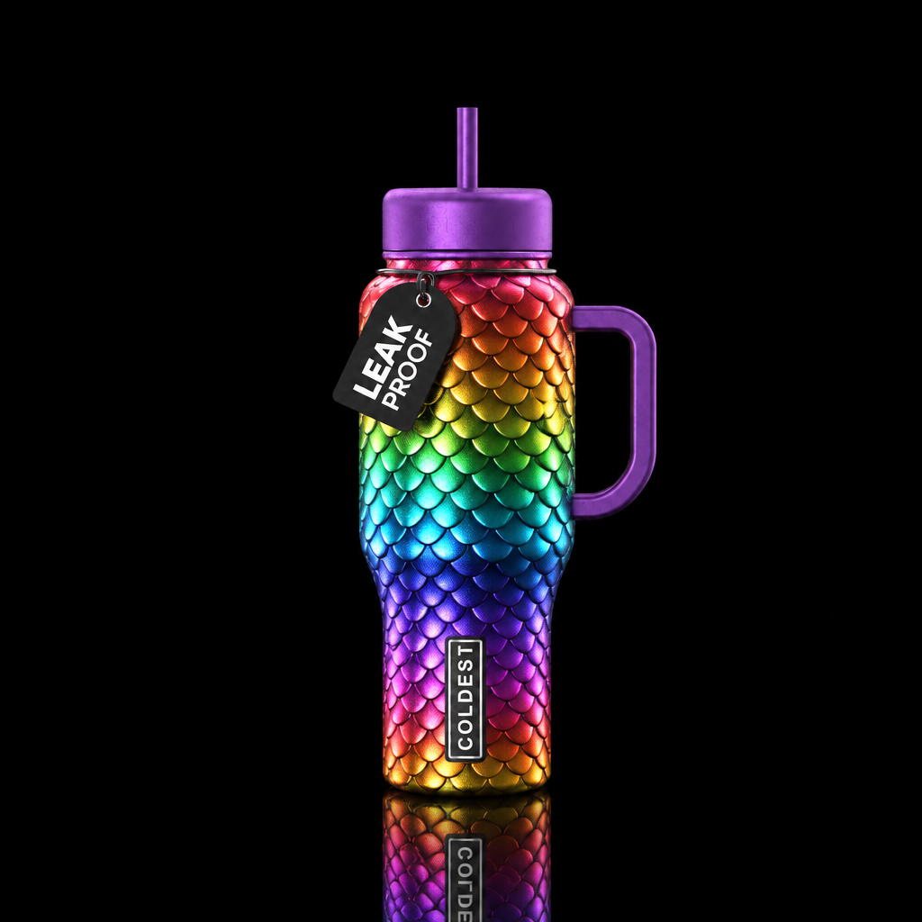 Rainbow dragon water bottle design