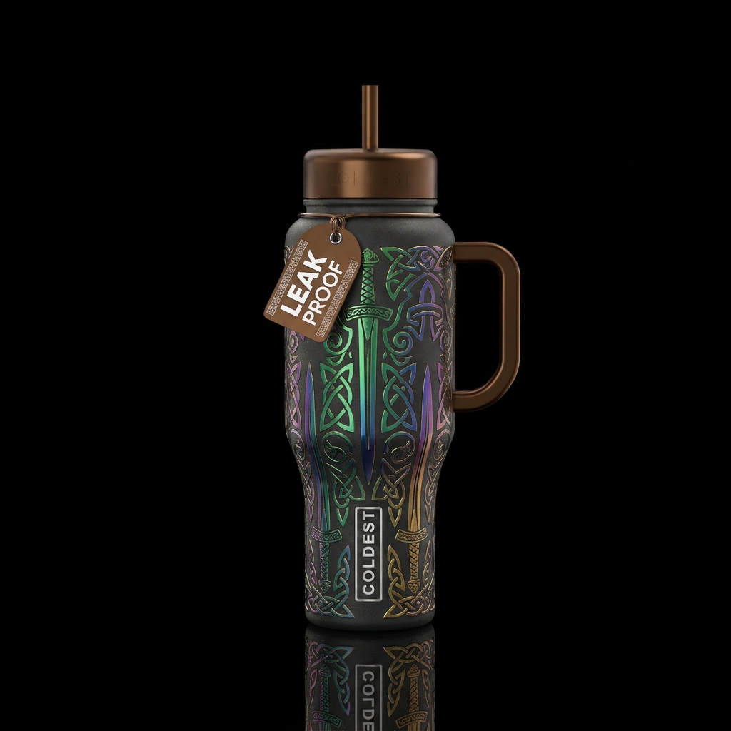 Celtic sword water bottle design
