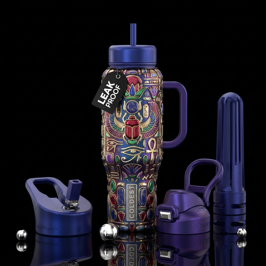 Colorful metallics, egyptian, jewels, jeweltones, water bottle design