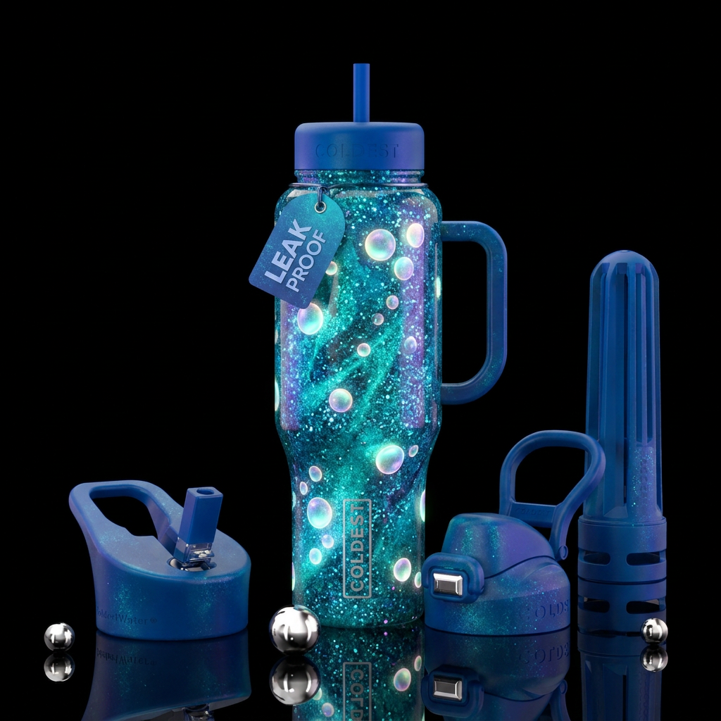 atlantis bottle. imaginary but realistic, bright, ... water bottle design