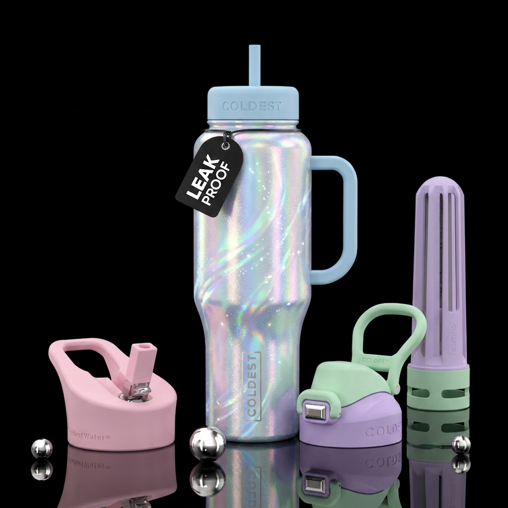 fairy agic fantasy but realistic looking,pastel, h... water bottle design