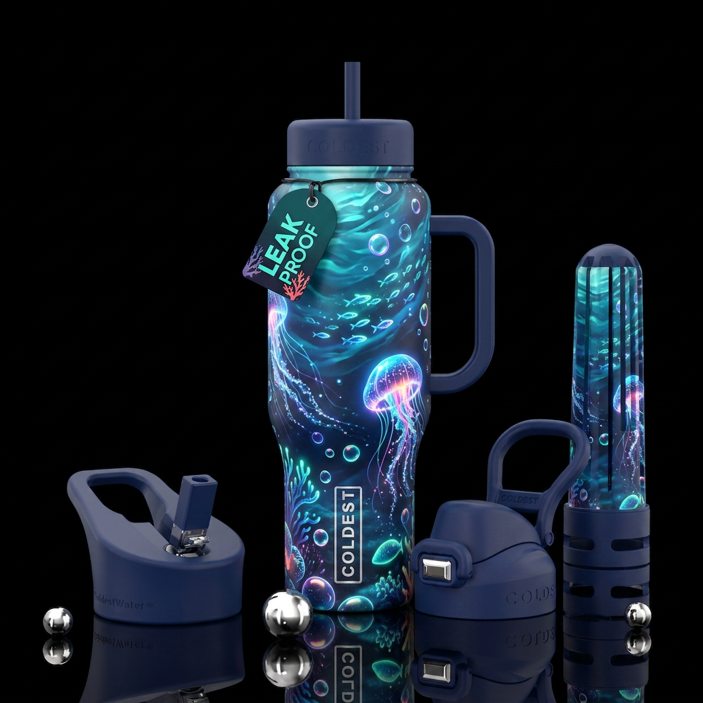 Neon Jellies water bottle design