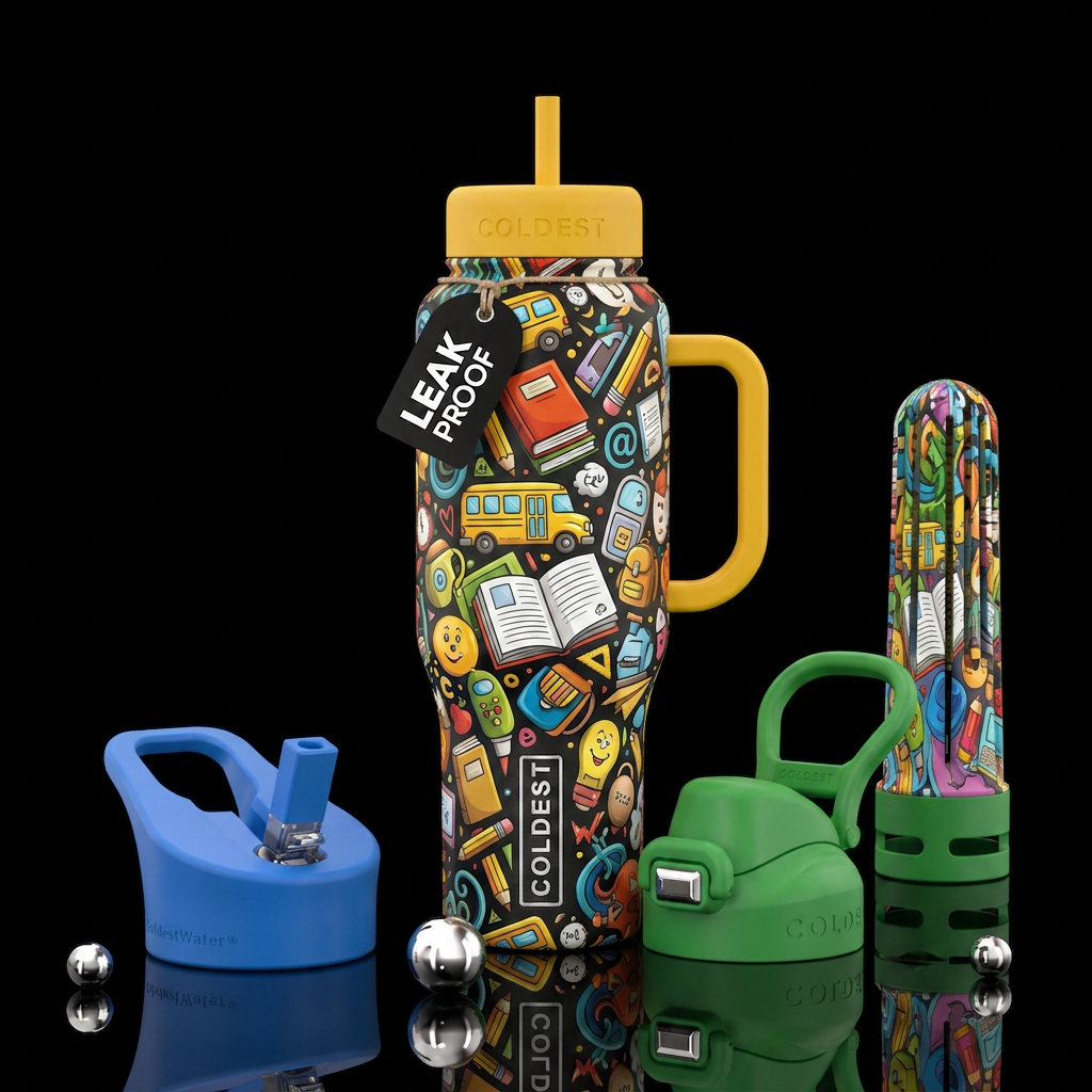 School Daze water bottle design