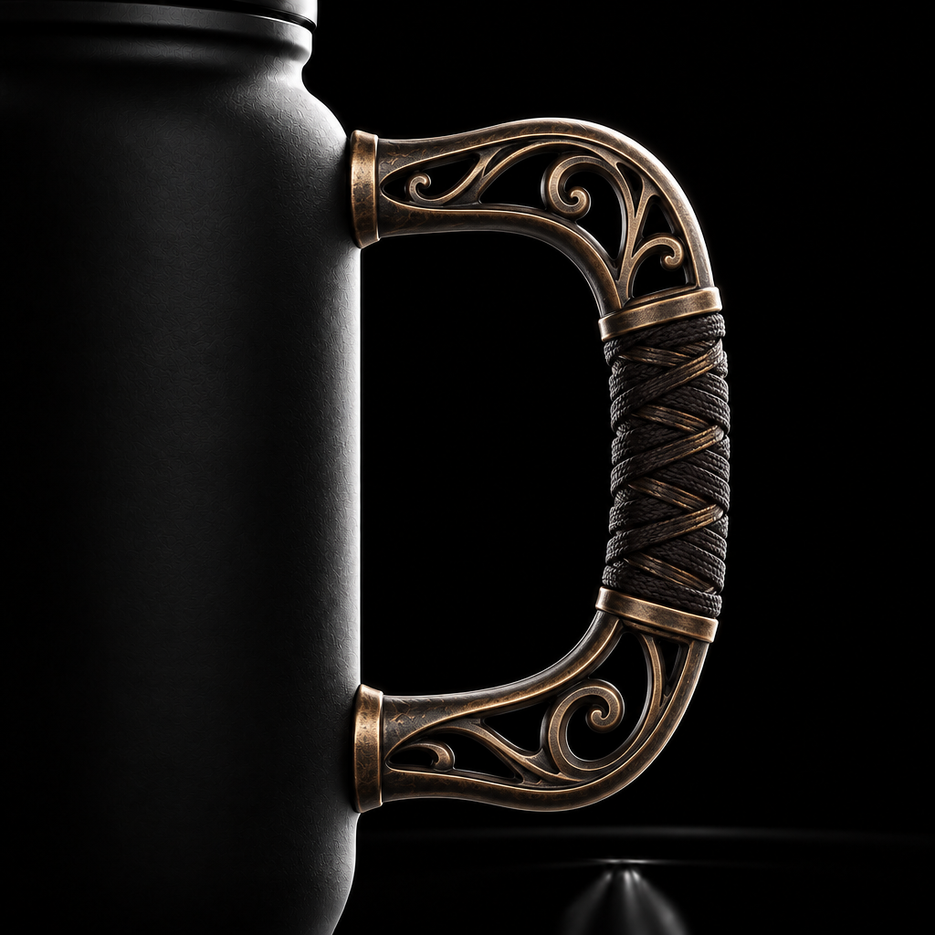Rustic filigree water bottle design