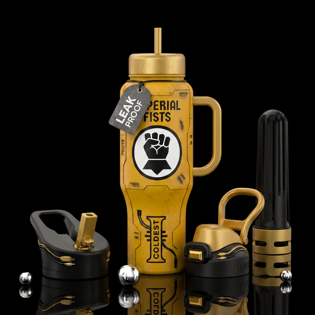 Warhammer 40000 Space Marine Chapter Imperial Fist... water bottle design