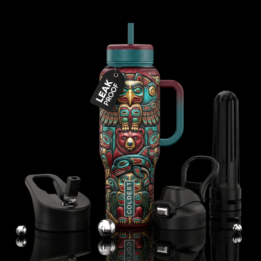 Totem pole water bottle design