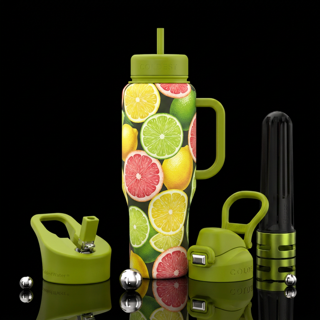 Lemons,limes,grapefruits water bottle design