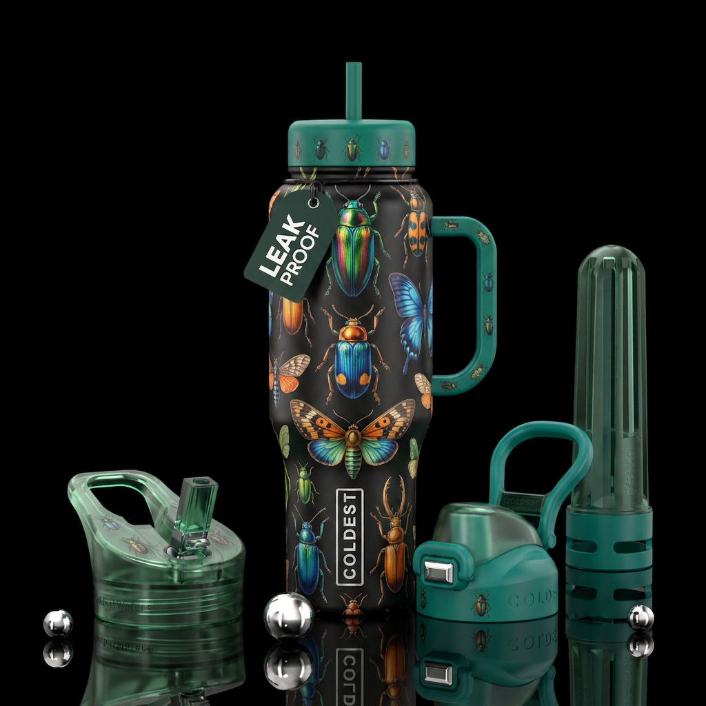 Bugs water bottle design