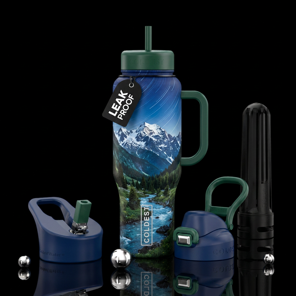 Mountain’s majesty water bottle design