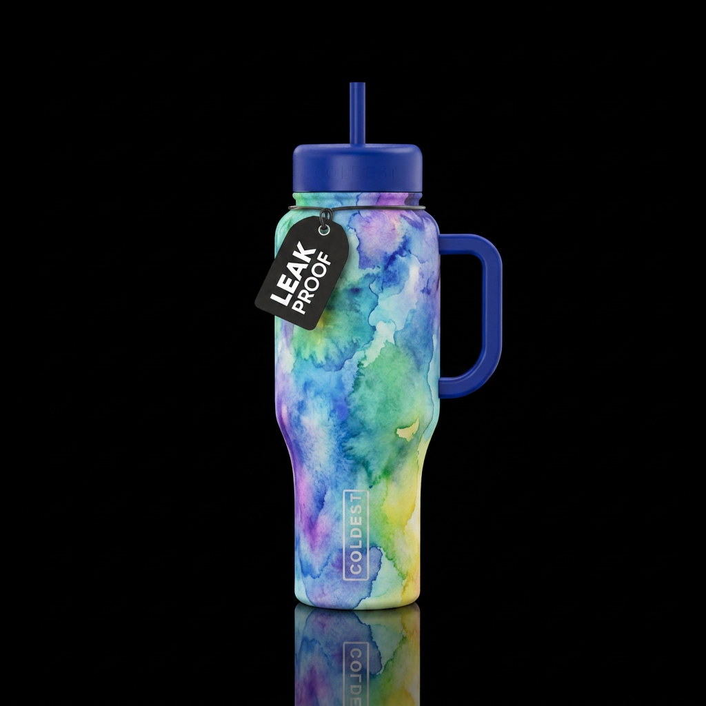 Watercolors water bottle design
