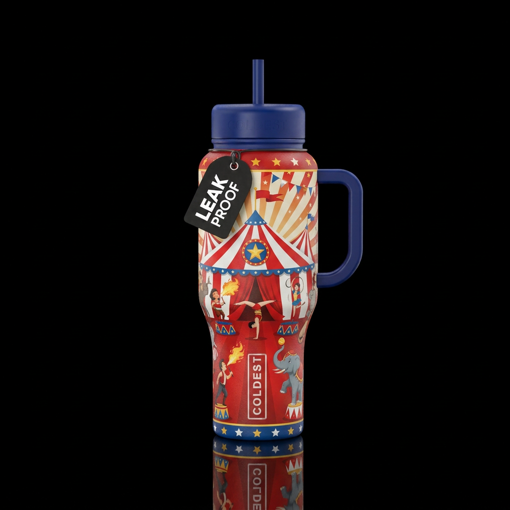 Circus water bottle design