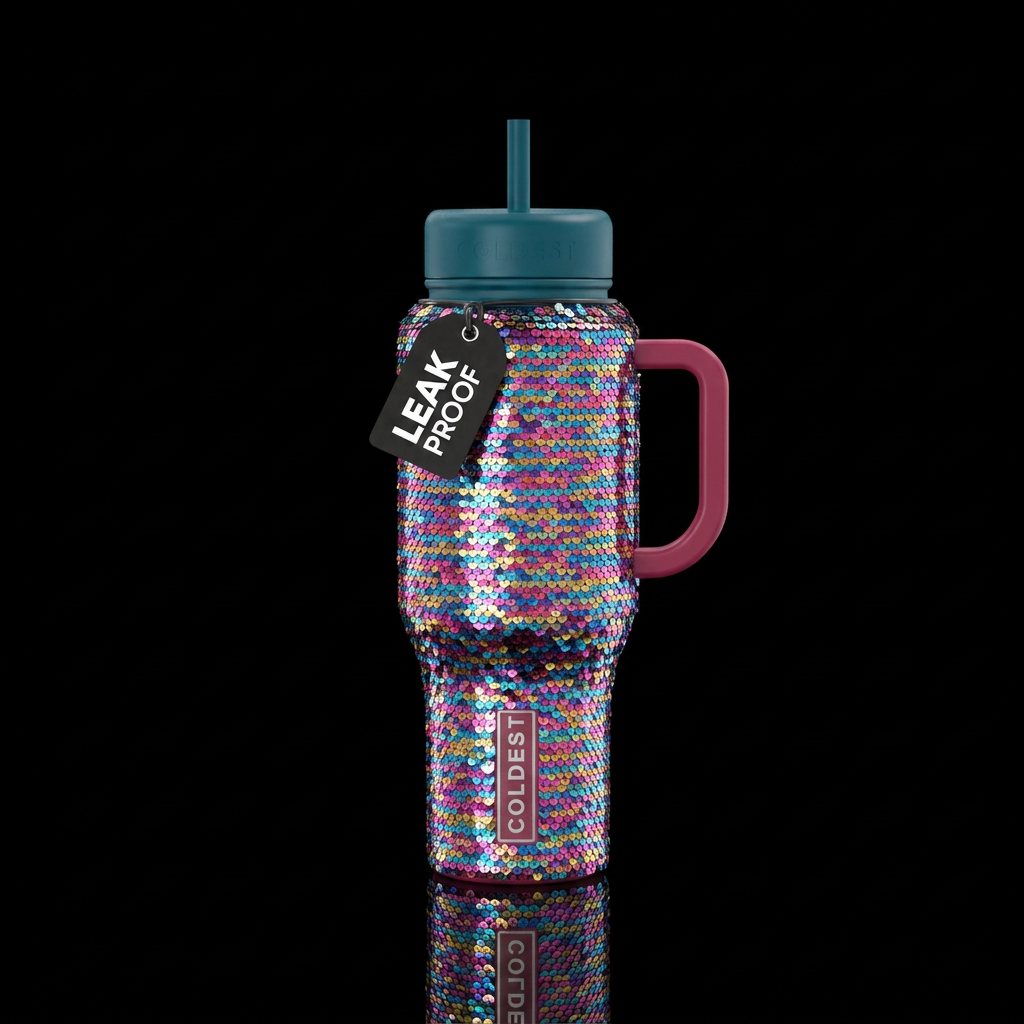 Sequins water bottle design
