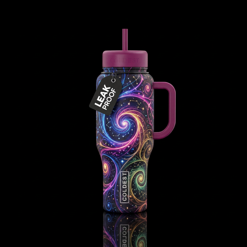 magic, spirals water bottle design