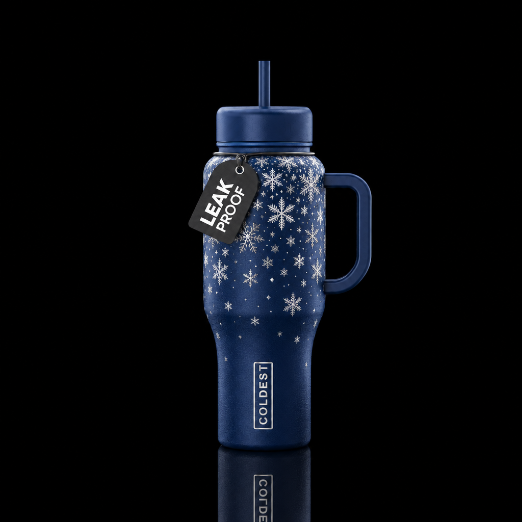 Midnight Snowflakes water bottle design