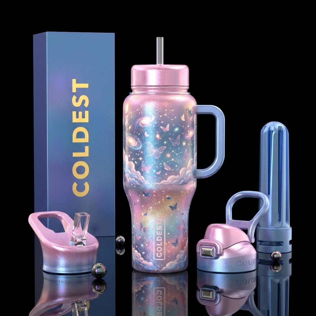 Pregnancy loss, pink, blue, sparkly, glowie, whims... water bottle design
