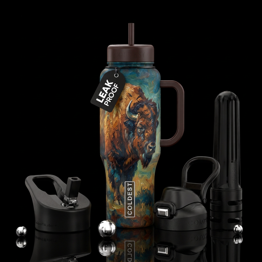 Where the Buffalo Roam water bottle design