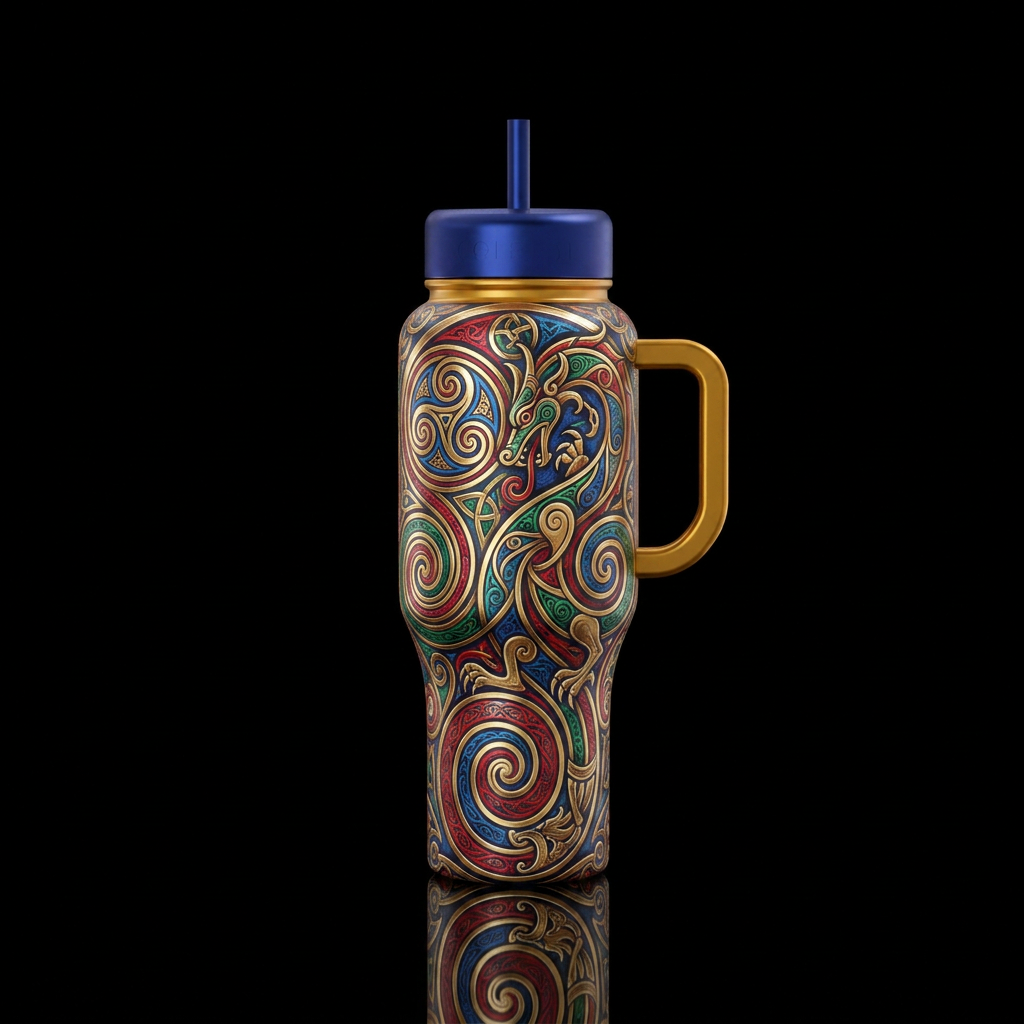 La Tene Dragon water bottle design