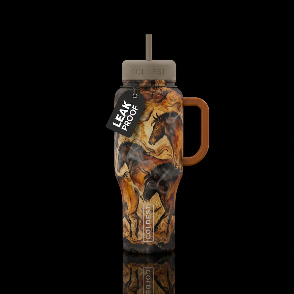 Prehistoric Horse Cave Art water bottle design