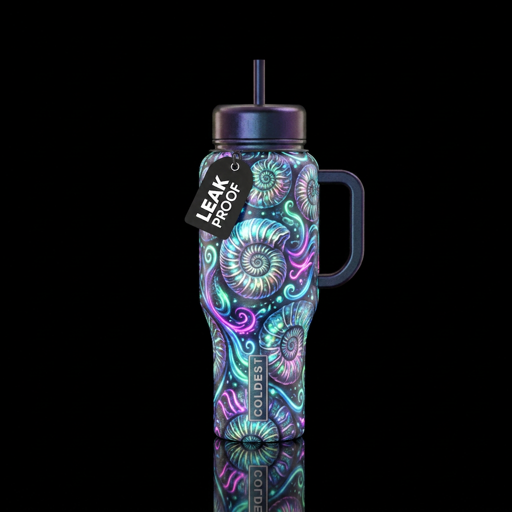 Ammonite Glow water bottle design
