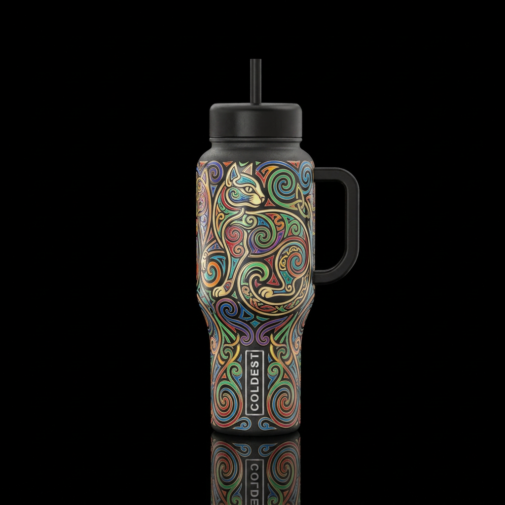 La Tene Cat water bottle design
