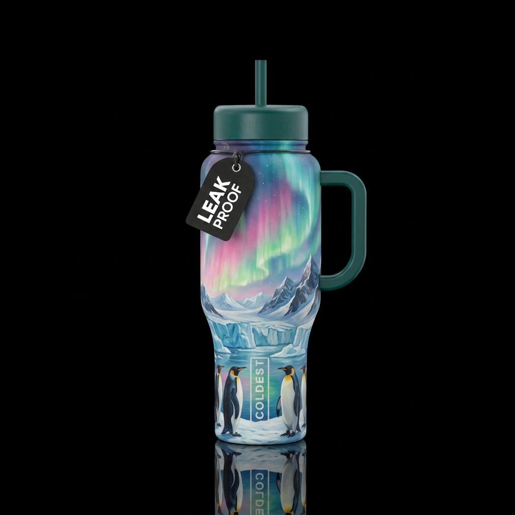 Aurora Australis water bottle design