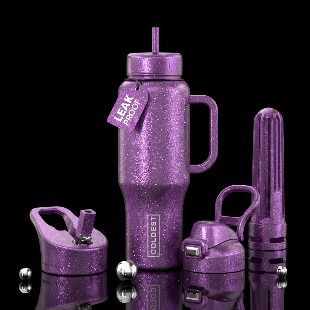 beautiul, sparkly water bottle design