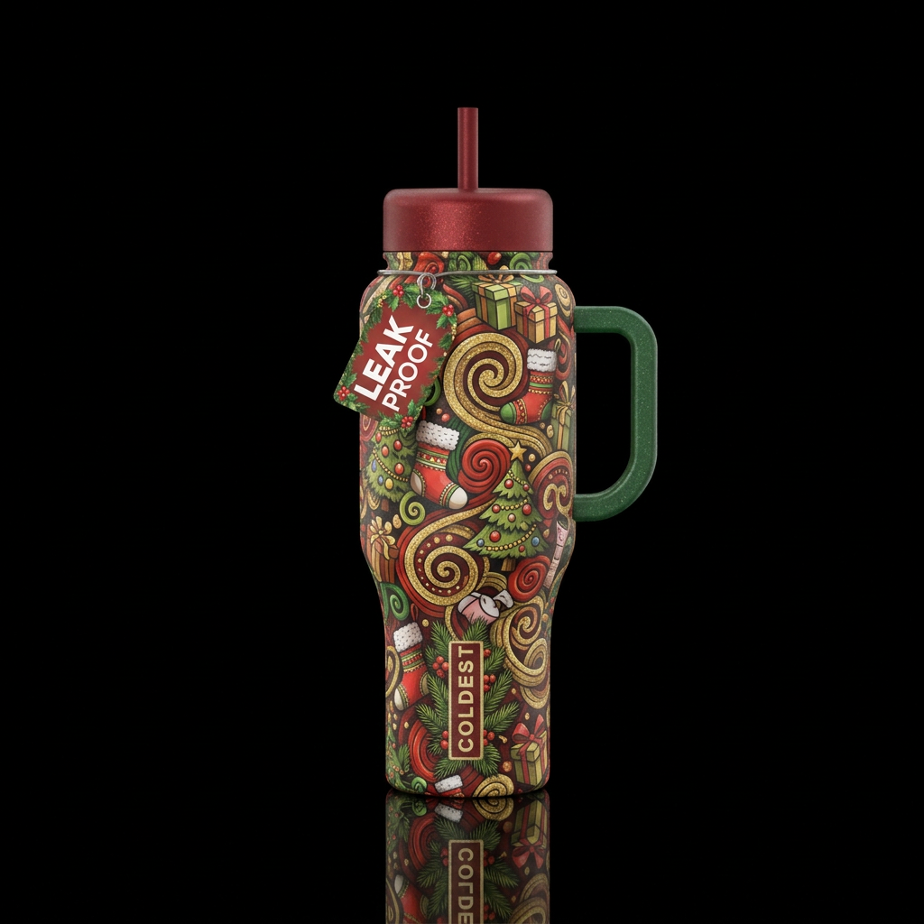 Christmas, mini Christmas stockings, mini Christma... water bottle design
