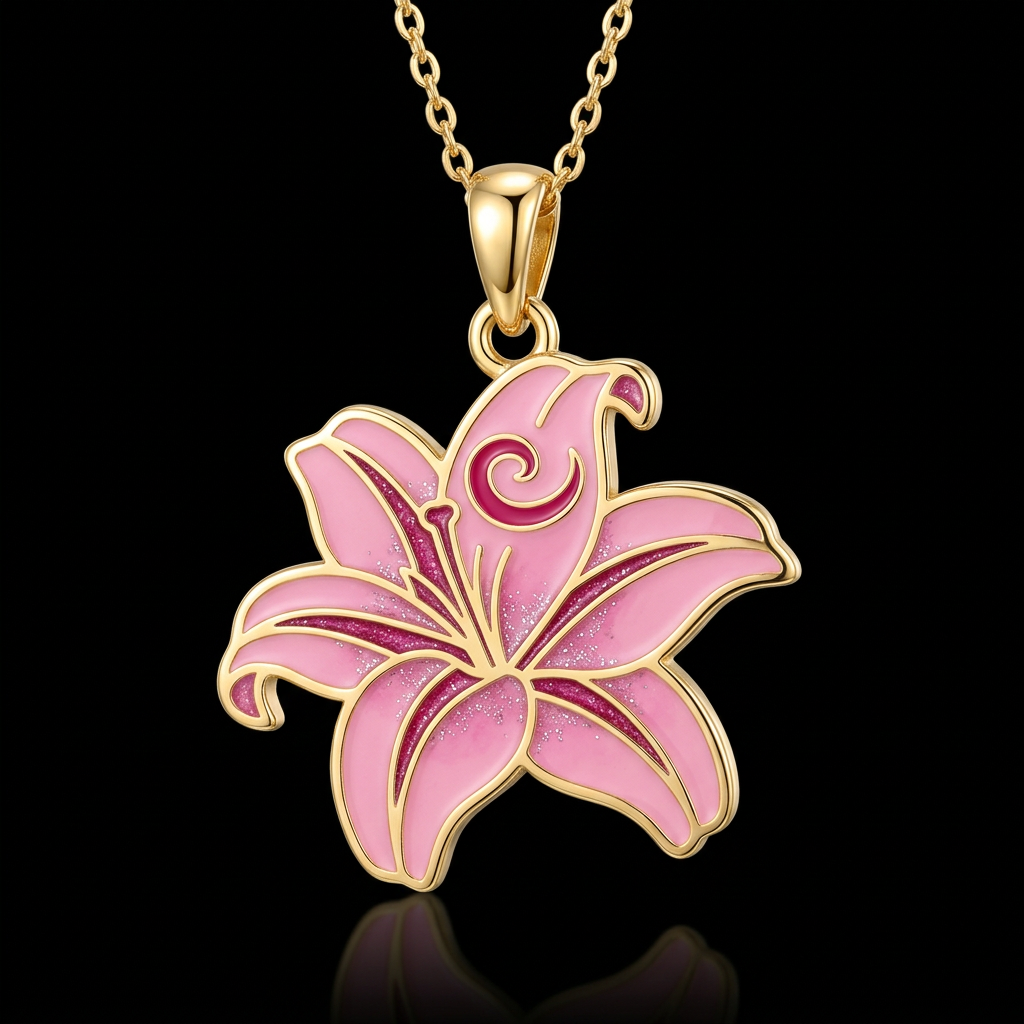 Pink lily water bottle design