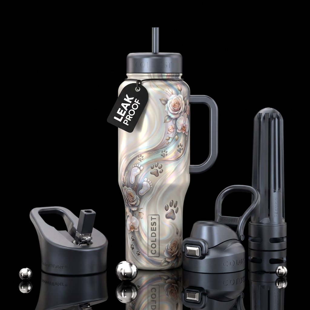 More sizes of paw prints and more muted off white ... water bottle design