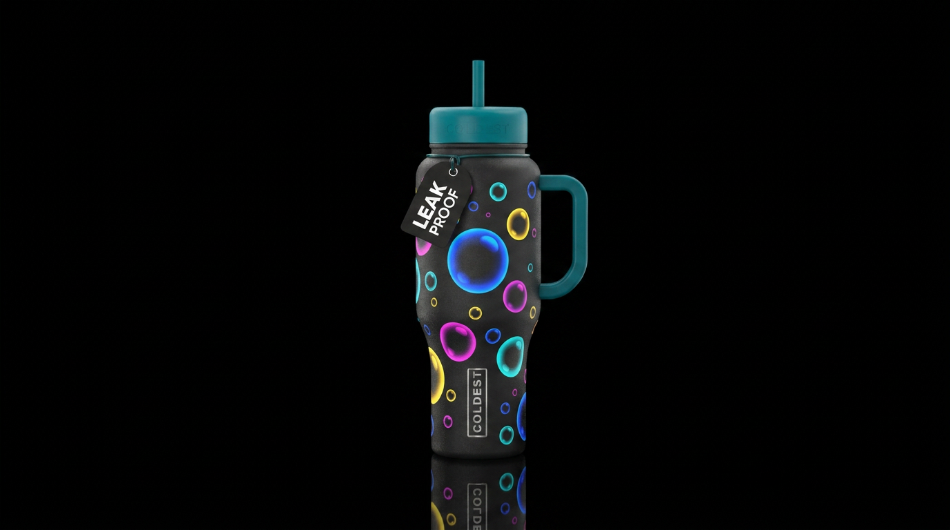 Large medium small mini floating bubbles water bottle design
