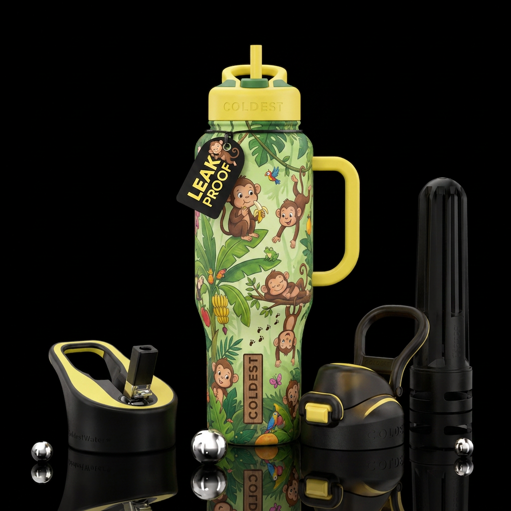 "Monkeying Around" — Playful Jungle Edition Create... water bottle design