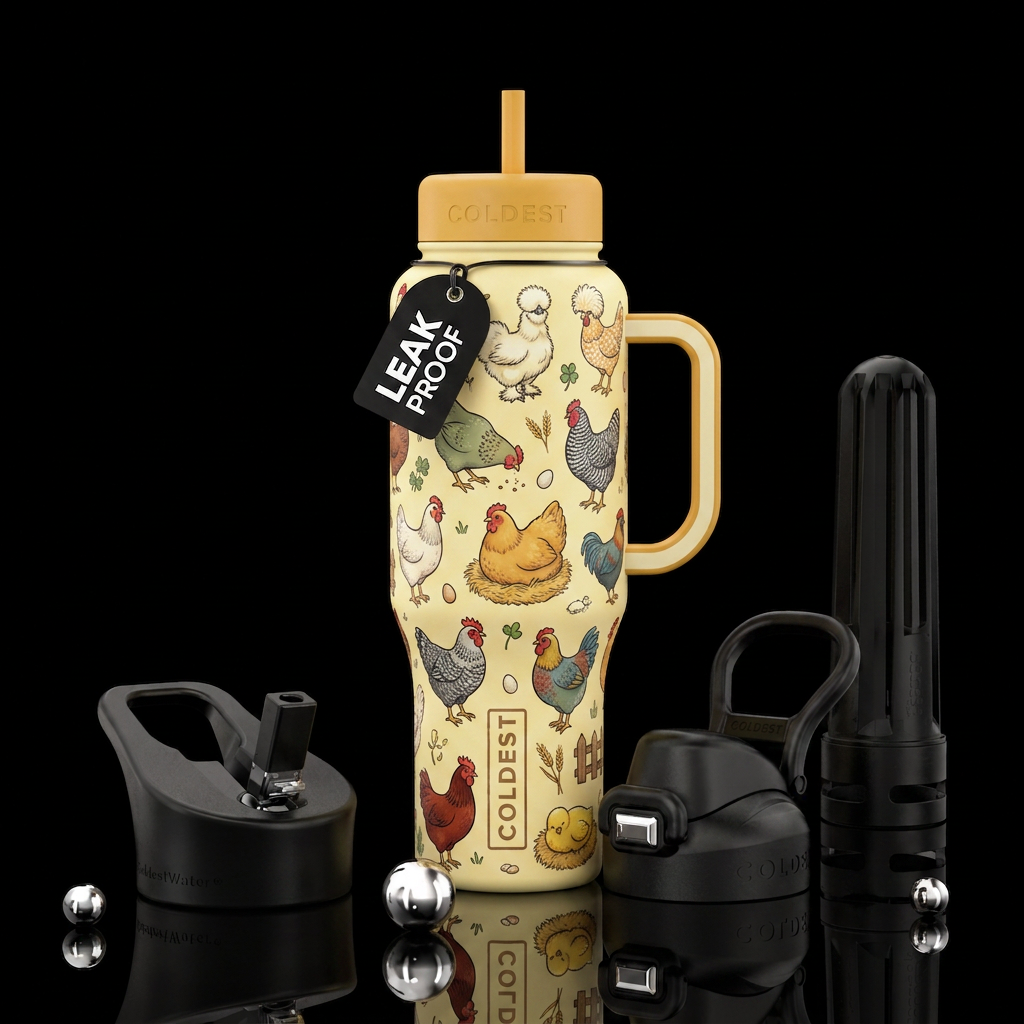 "The Great Chicken Collection" — Heritage Breed Ed... water bottle design