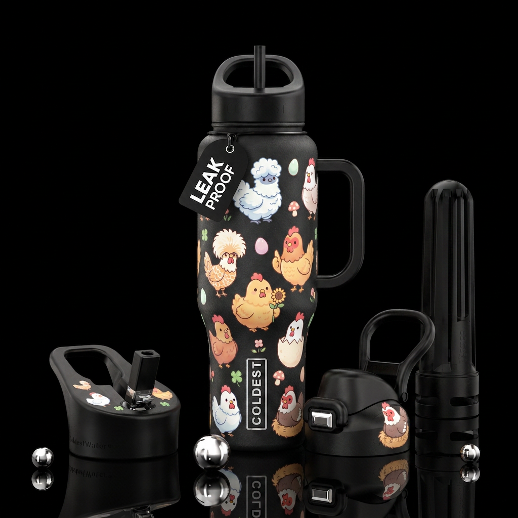 Collectible Chicken Characters Create a premium in... water bottle design