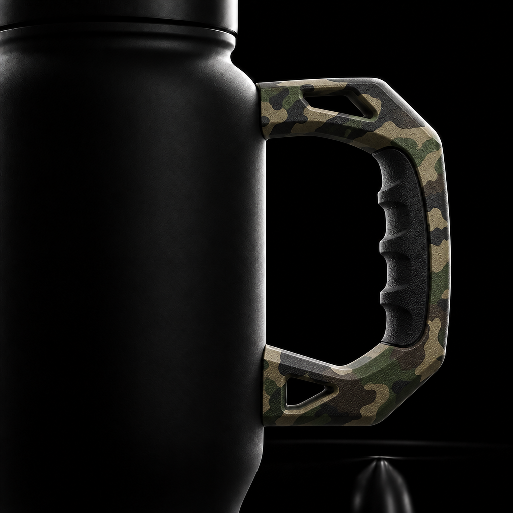 Camo King water bottle design