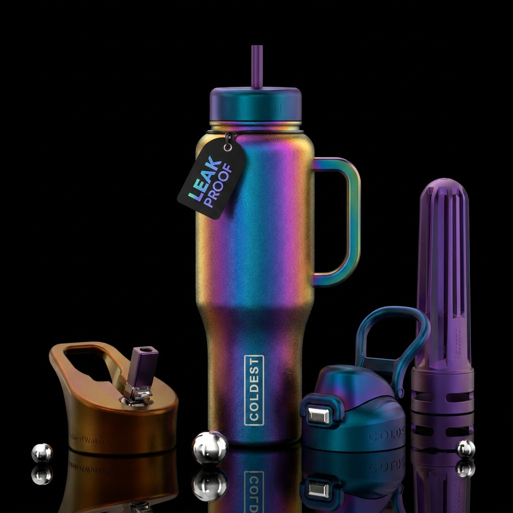 Rainbow topaz water bottle design