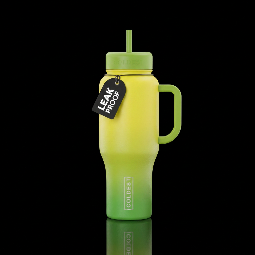 Lemon/lime ombre water bottle design