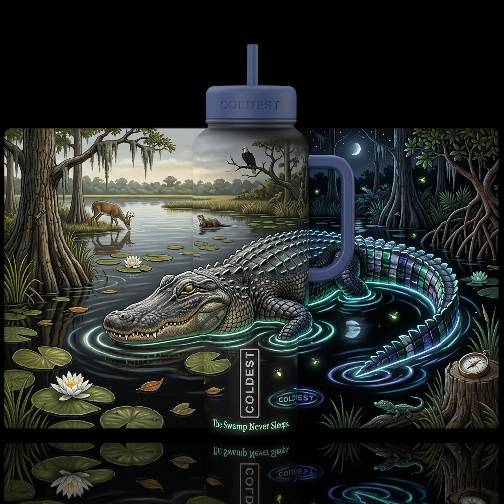 Glowie Gator Other possible names: Midnight Gator ... water bottle design