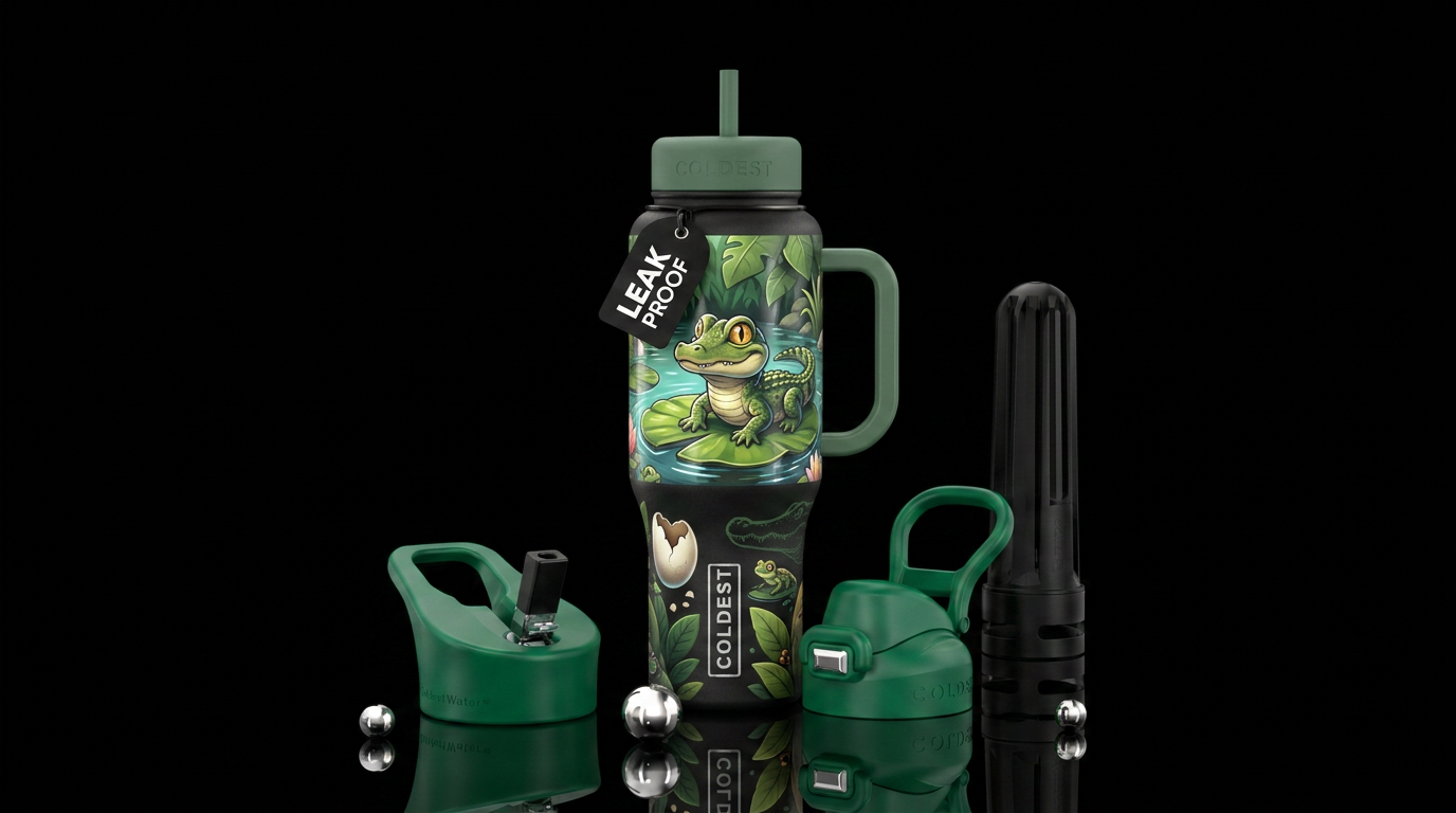 Baby Gator Other premium names: Little Snapper Tin... water bottle design