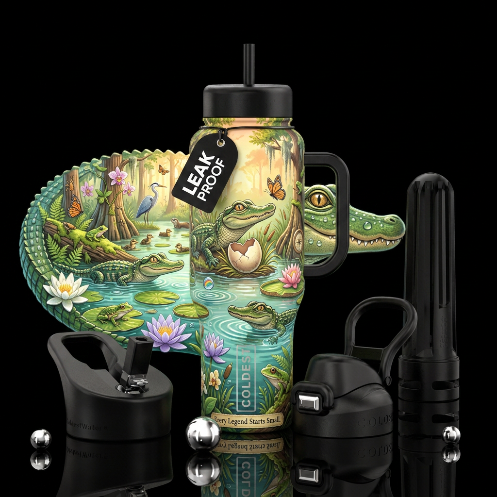 Baby Gator Other premium names: Little Snapper Tin... water bottle design