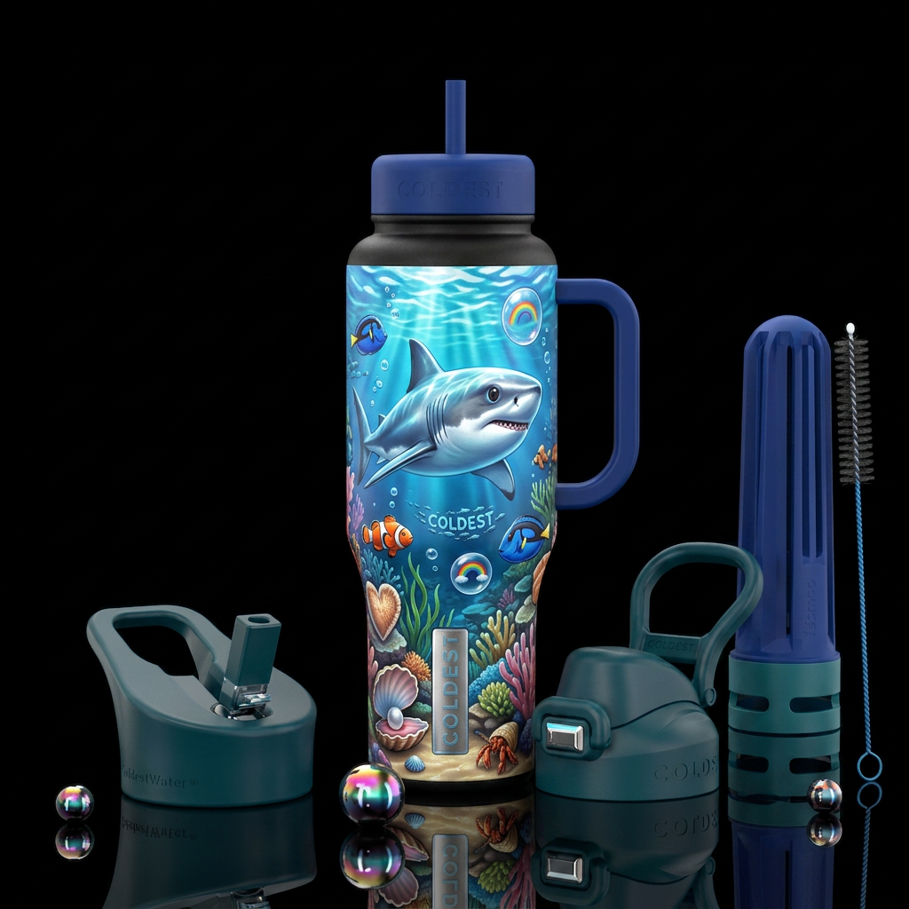 Baby Shark is a recognizable name, but because it'... water bottle design